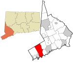 Fairfield County Connecticut incorporated and unincorporated areas Stamford highlighted